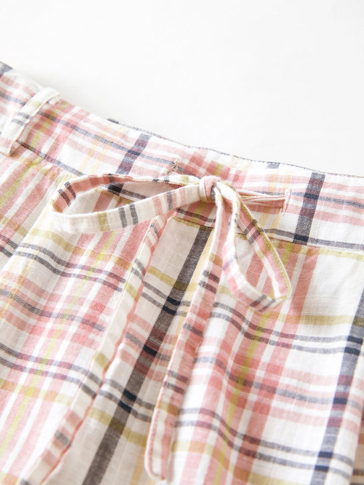 Retro Color-blocked High Waist Pants