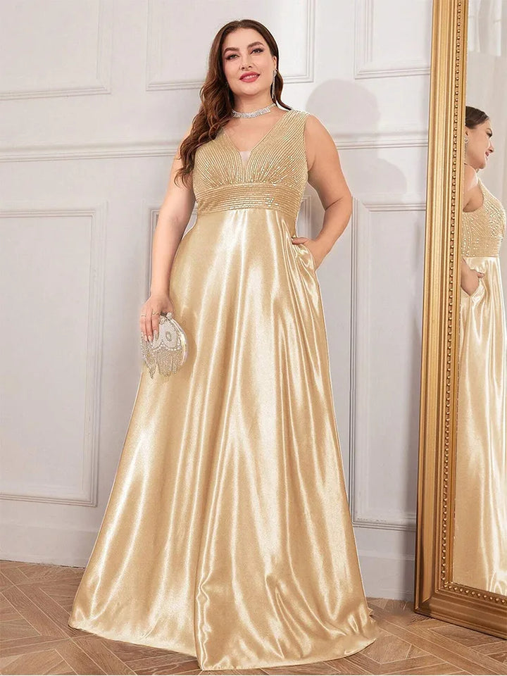 Stunning Sparkling Satin Prom Gown