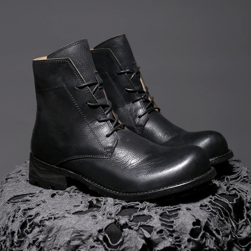 Designer High-Top Motorcycle Boots