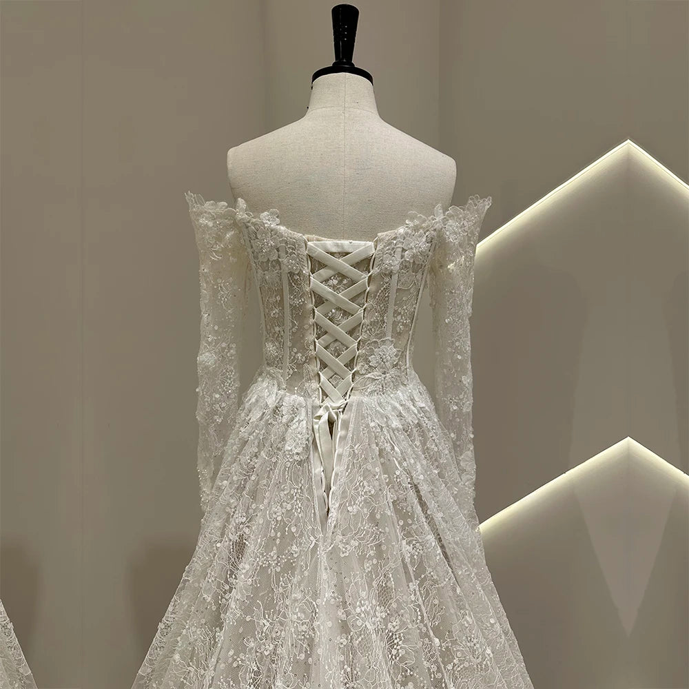 Effortless Boho Lace Wedding Dress