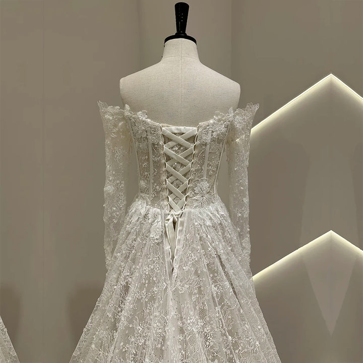 Effortless Boho Lace Wedding Dress