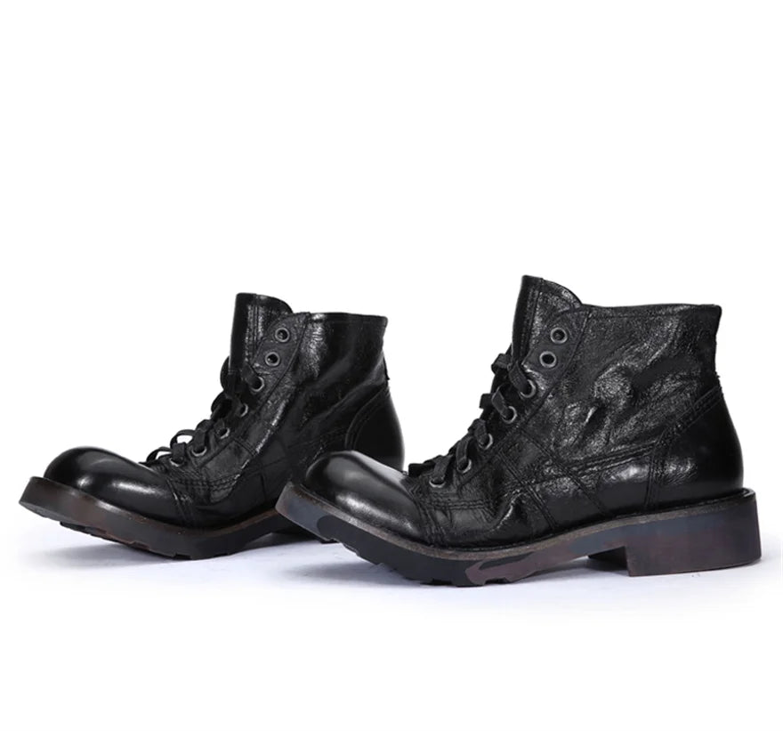 Handmade Big Toe Real Leather Knight Boots