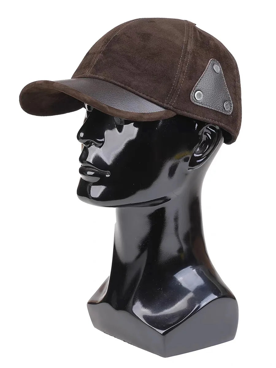 High Quality Suede Leather Baseball Cap