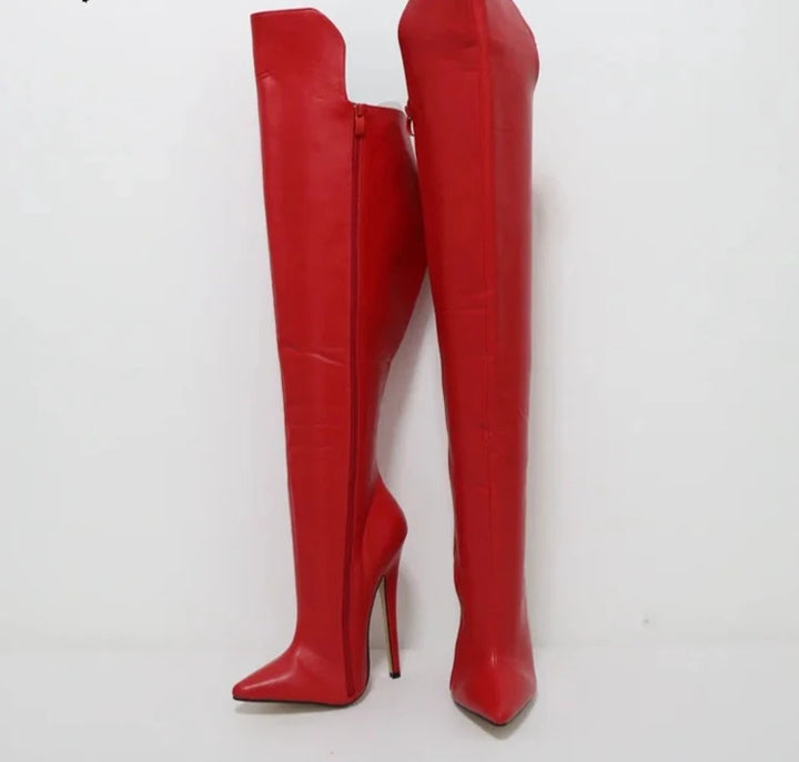 Trendy Zipper Knee High Boots