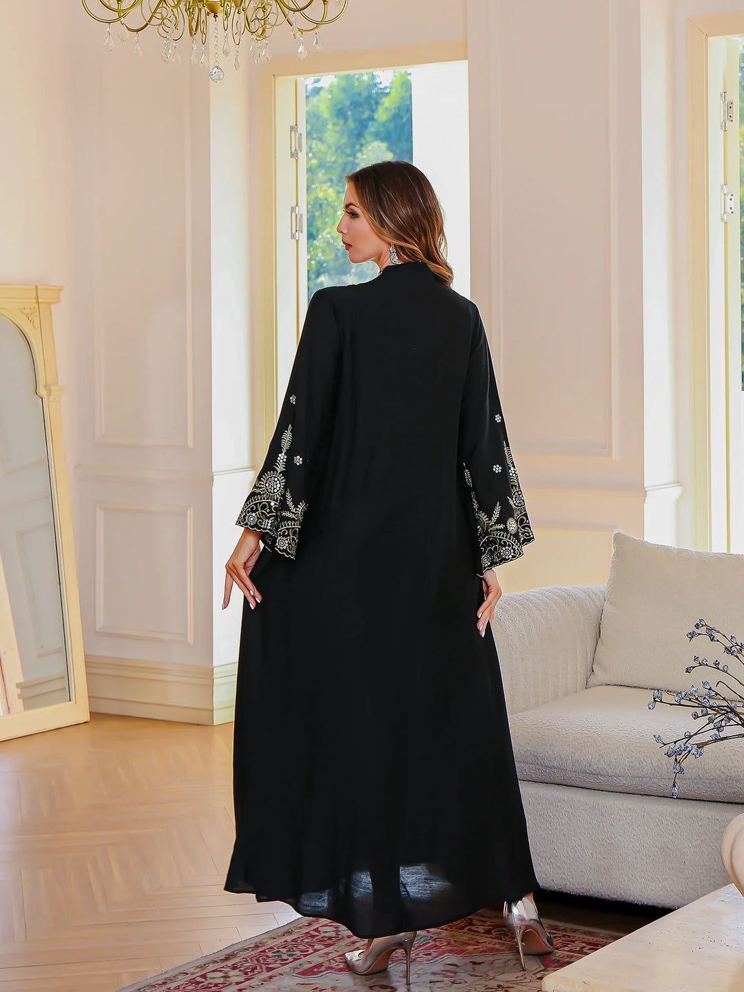 Elegant Cross Border Embroidered Abaya
