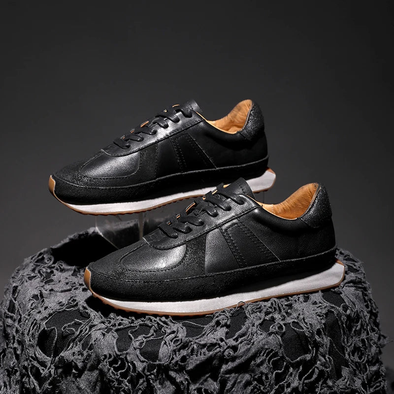 Vintage-Inspired Retro Leather Sneakers