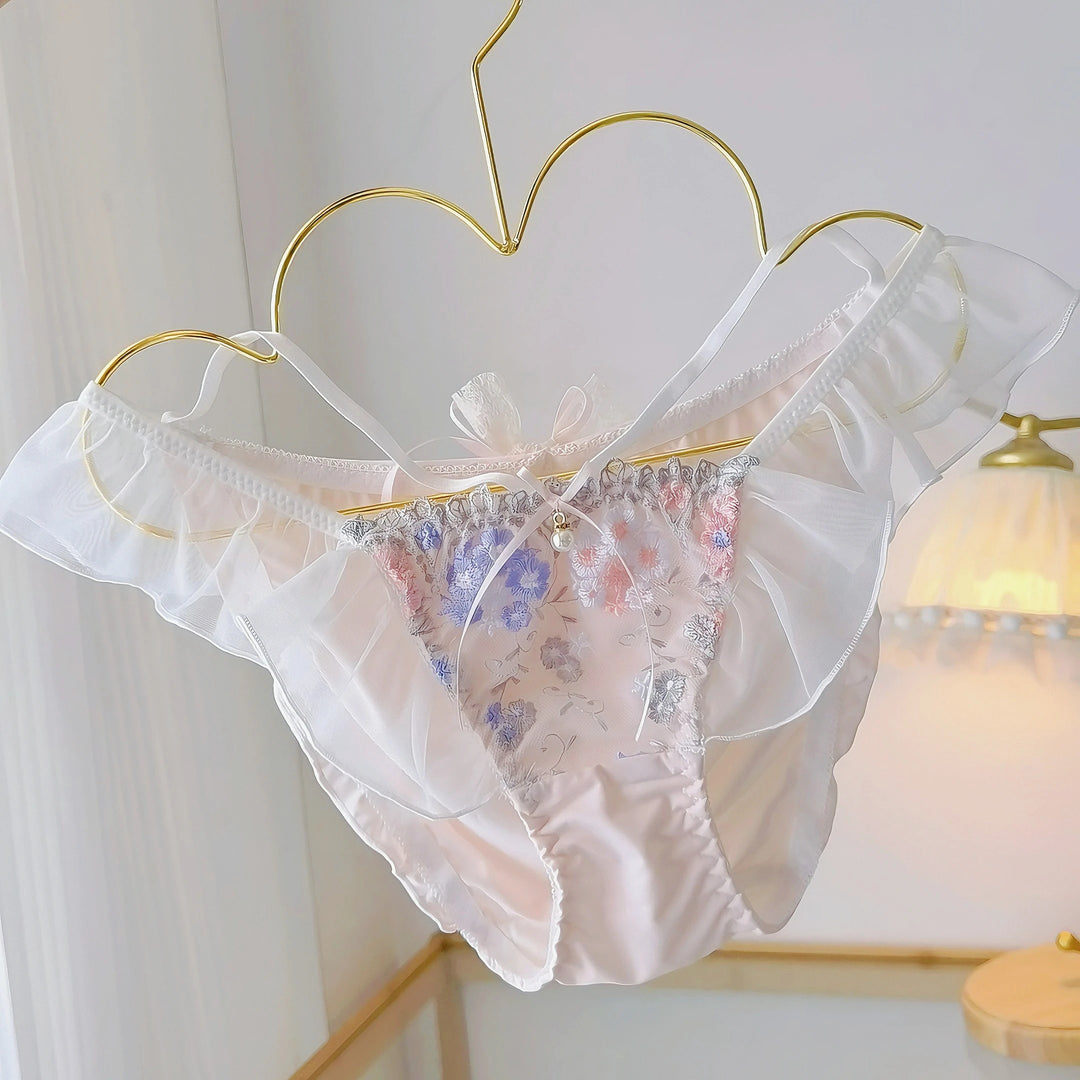 Stylish Mesh Embroidered Triangle Panties