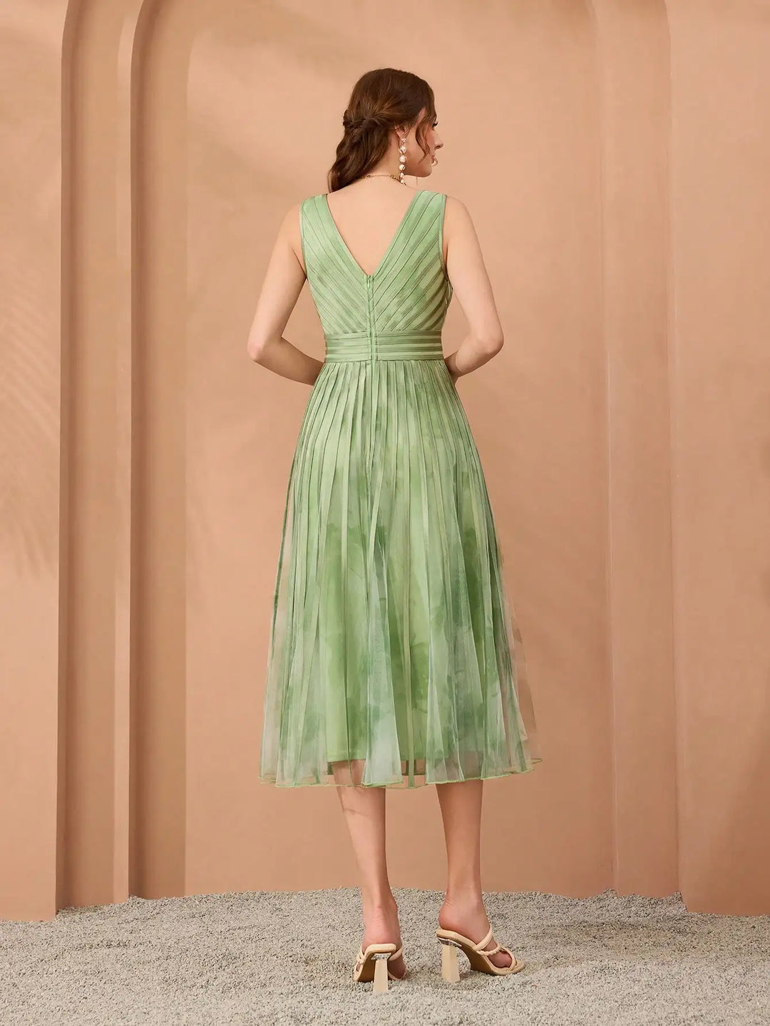 Stunning Mesh Striped Party Dress