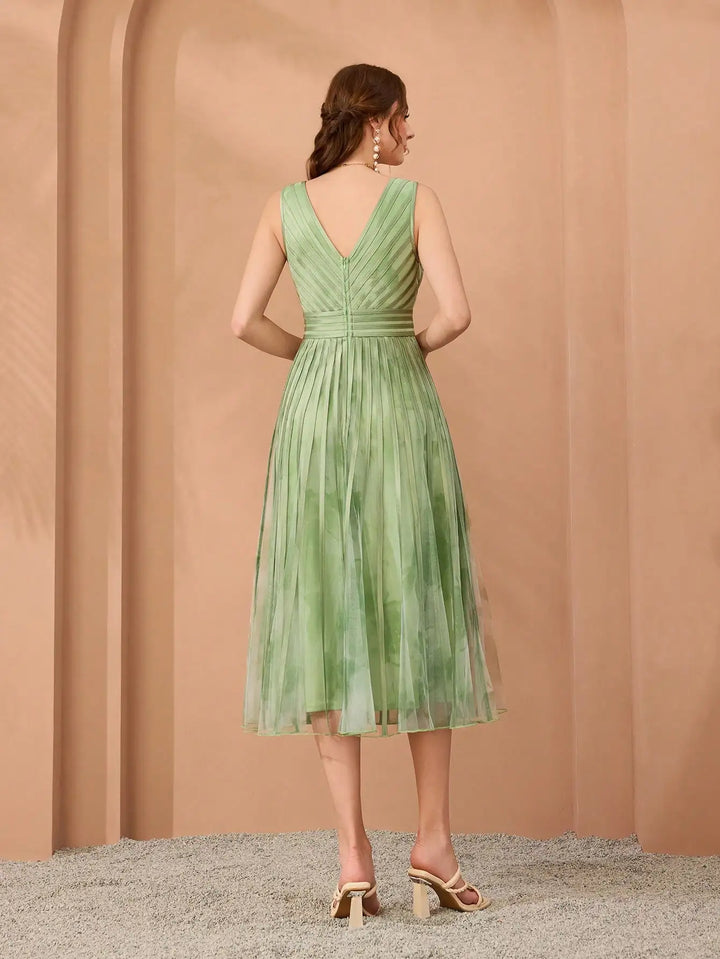 Stunning Mesh Striped Party Dress