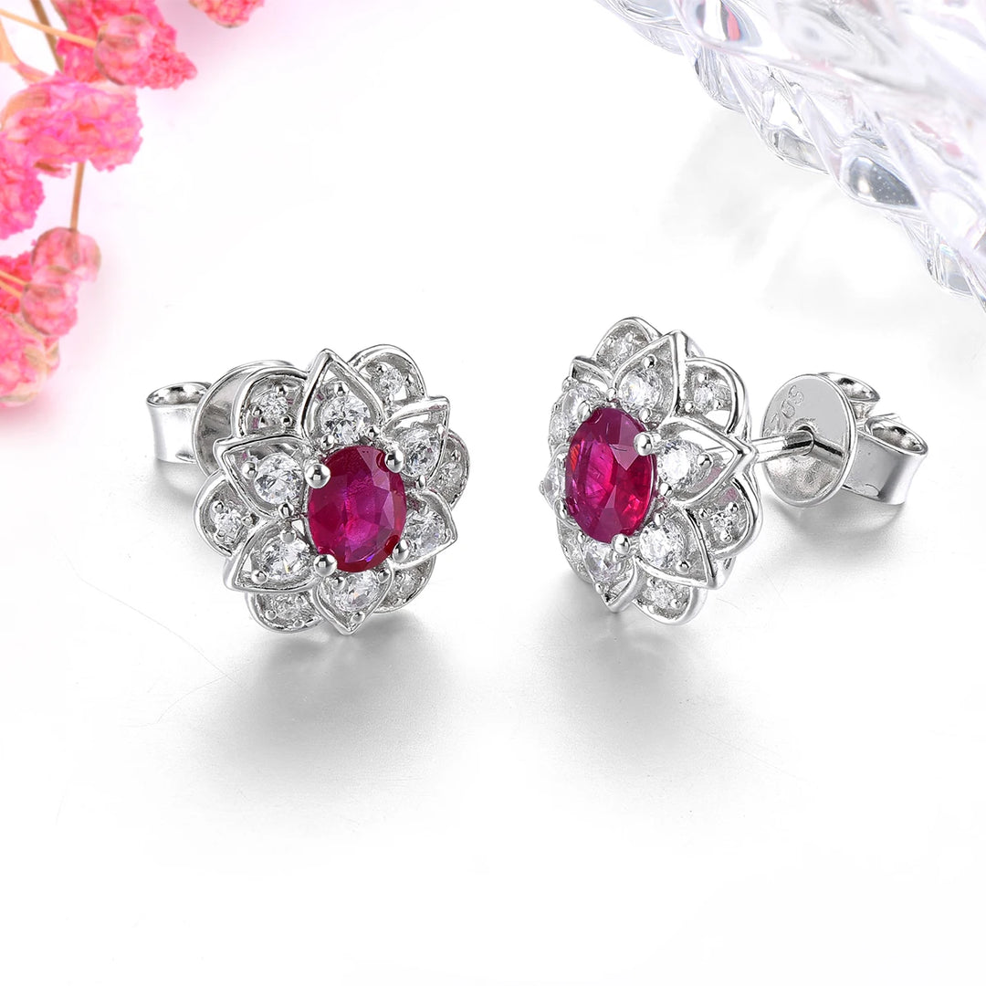 Precious Natural Ruby Stud Earrings