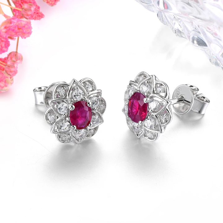 Precious Natural Ruby Stud Earrings