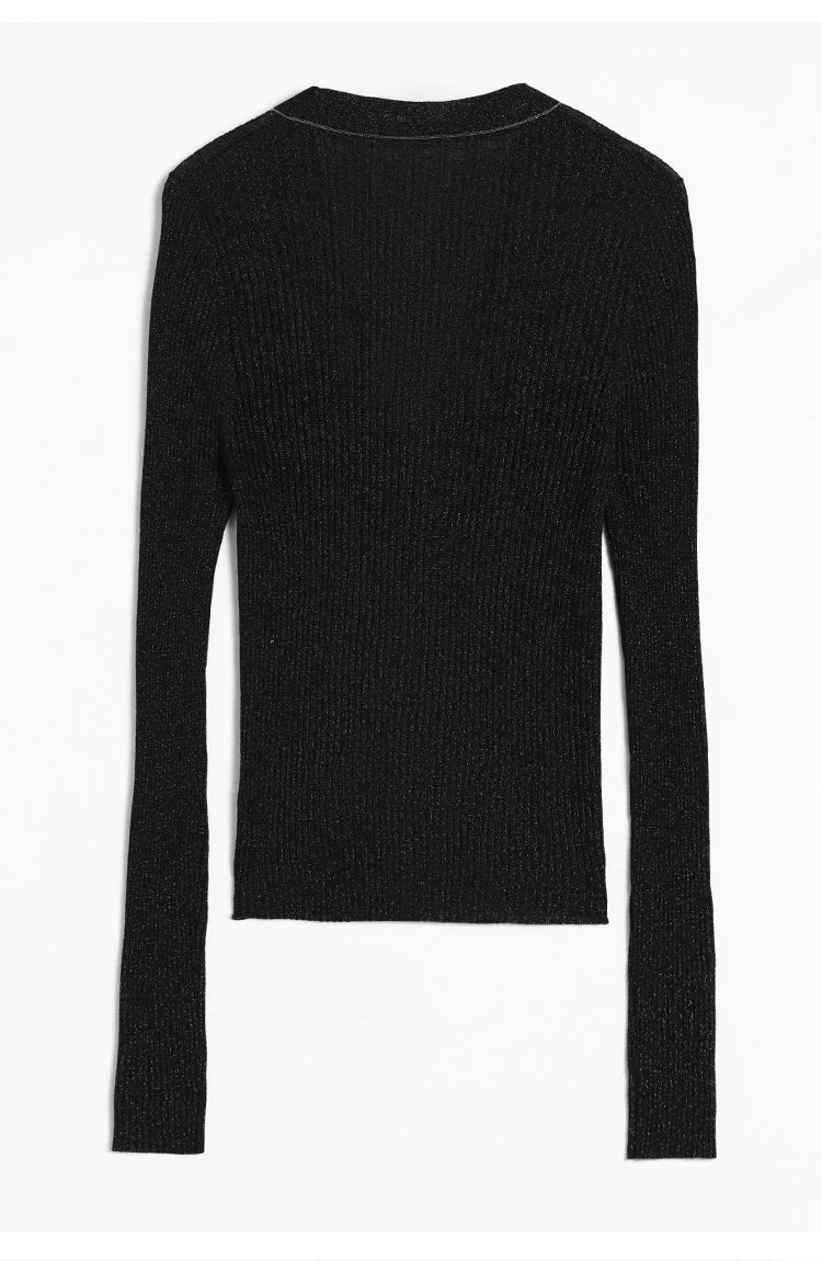 Stylish Ribbed Button-Front Cardigan