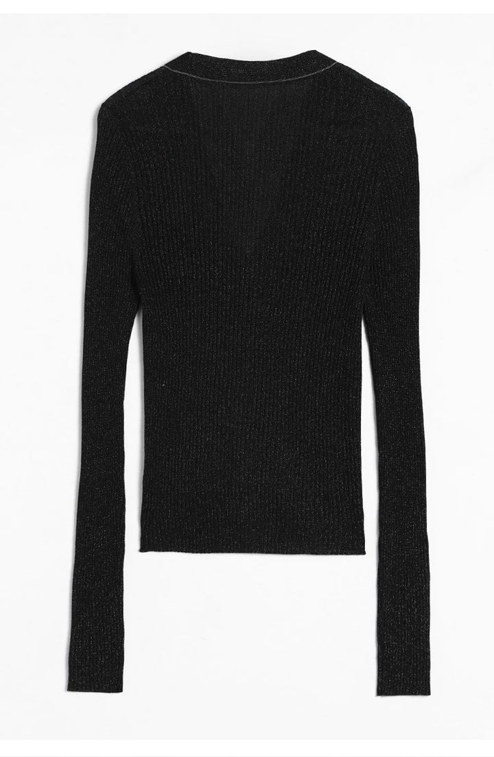 Stylish Ribbed Button-Front Cardigan