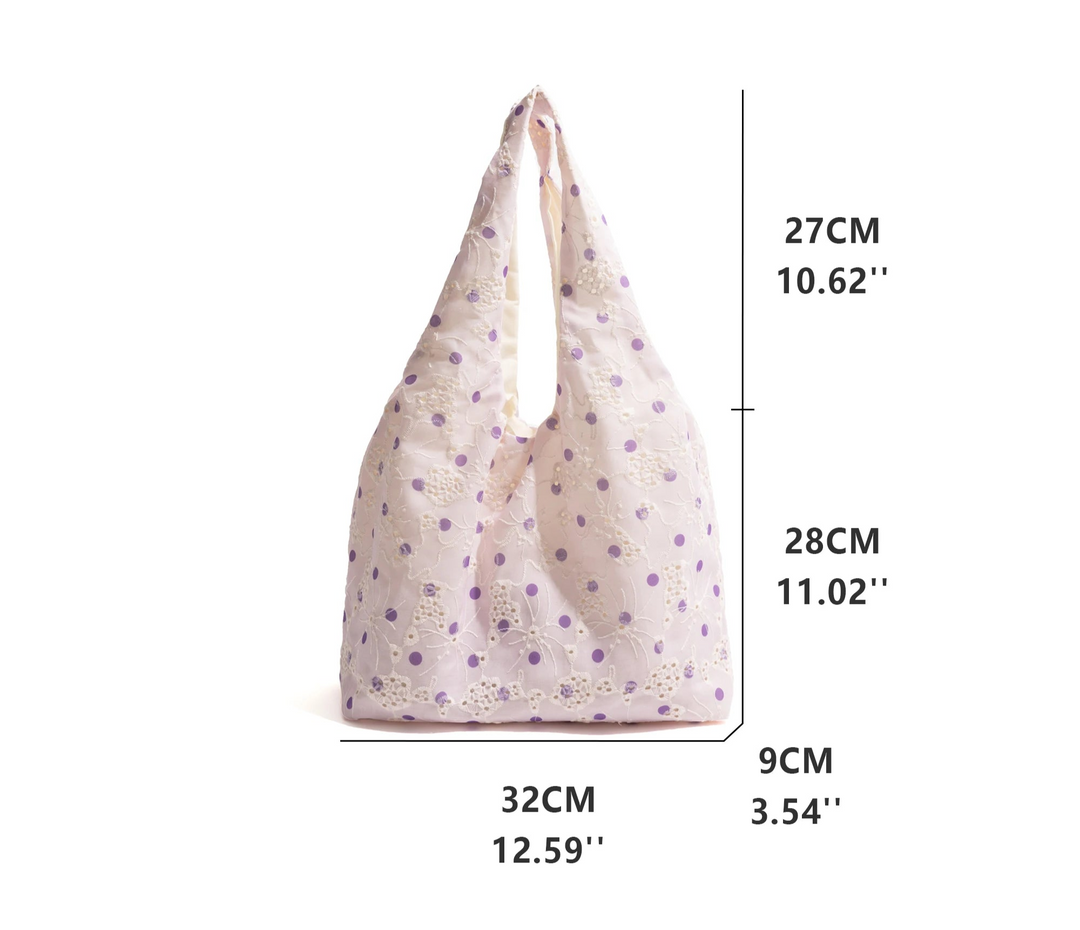 Elegant Lace Embroidery Hobo Bag