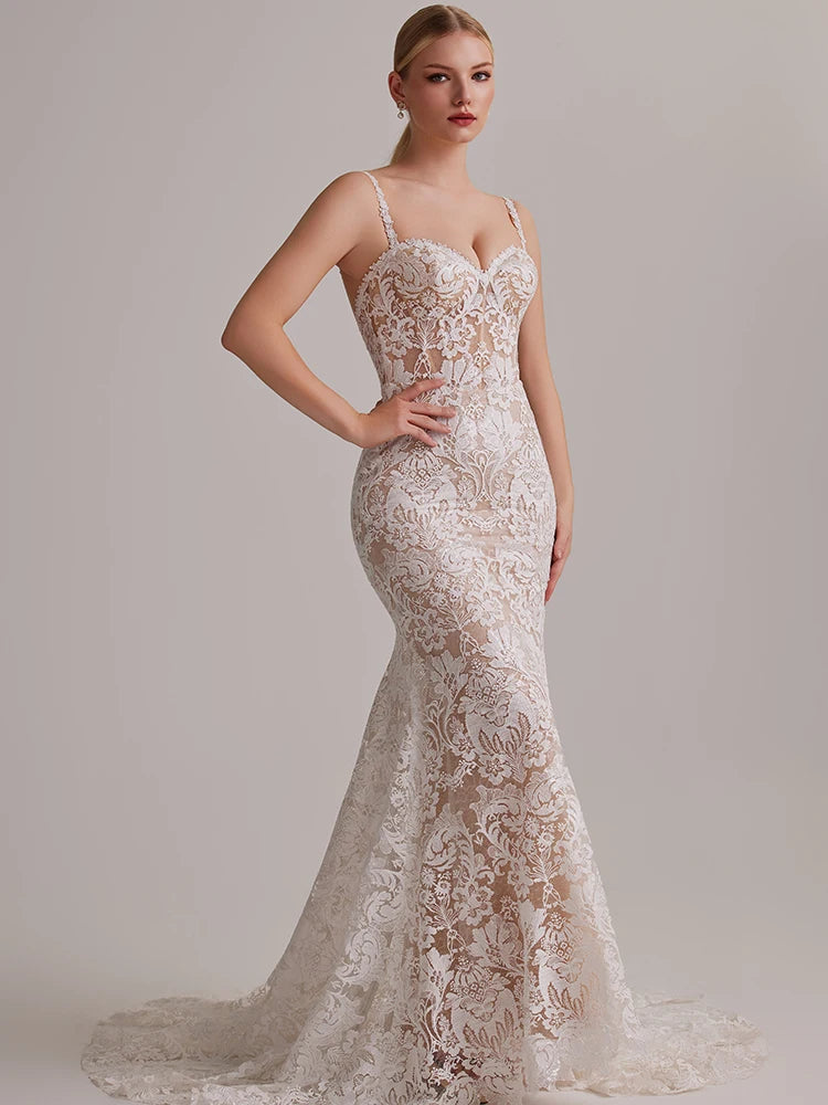 Romantic Heart Flutter Wedding Dress