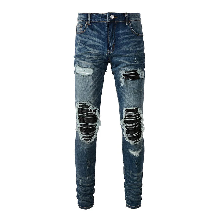 Smart Holes Ripped Denim Jeans Pants