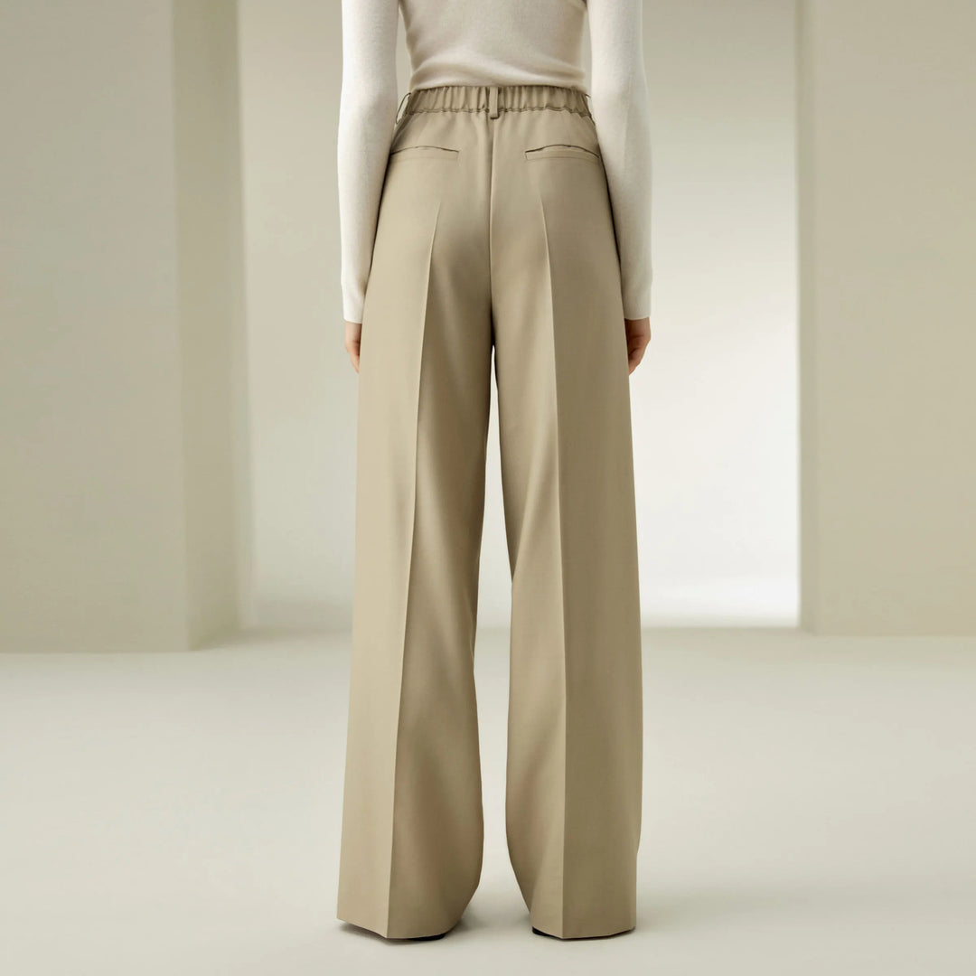 Stunning Wool Silk Blend Straight Pants