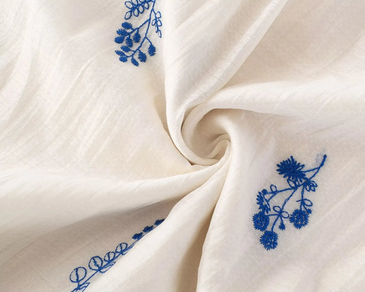 Regal Floral Embroidery Fit And Flare Sling Dress