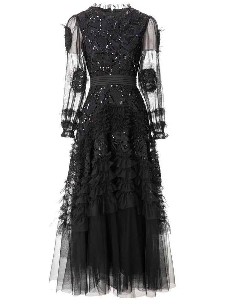 Sequins High Waist Midi Party Dress