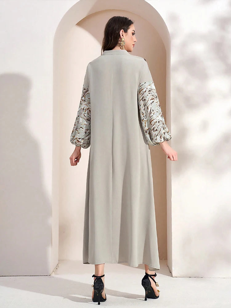 Modest Loose Print Abaya Dress