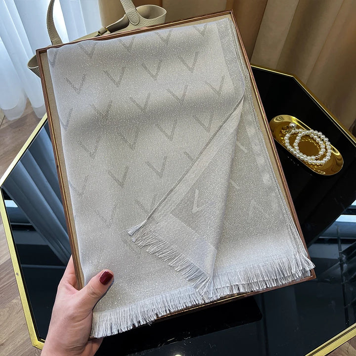 Elegant Silk Blend Shawl Wrap Headscarf