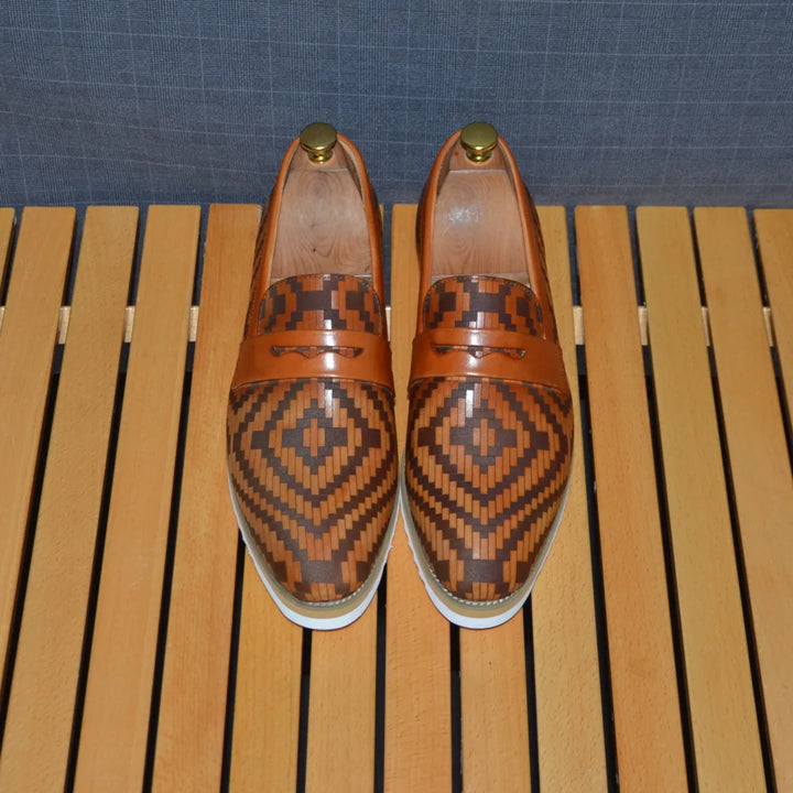 Fashion Woven Penny Loafers Shoes