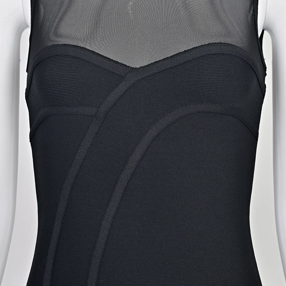 Trendy Mesh Bandage Party Dress