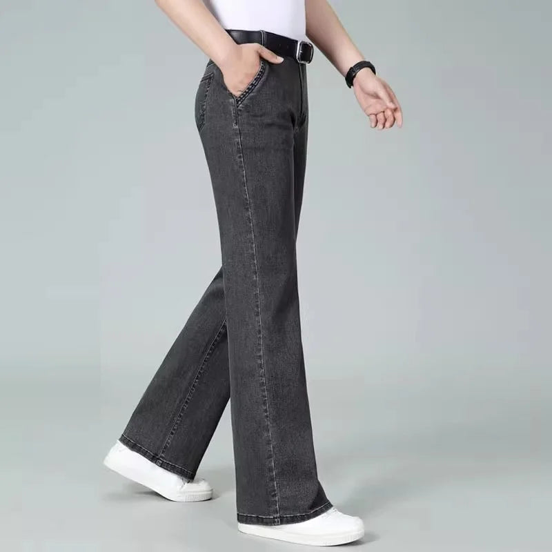 High Waisted Elastic Straight Casual Pants
