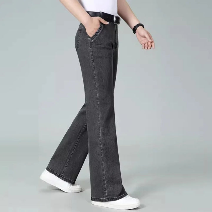 High Waisted Elastic Straight Casual Pants