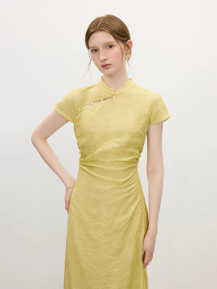 Stylish Willow Smoke Green Long Dress