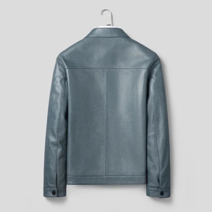 Real Leather Men’s Single-breasted Jacket