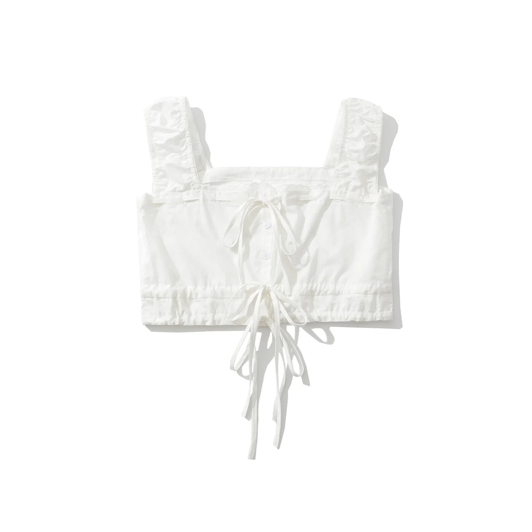 Charming Lace Trim Super-Short Top