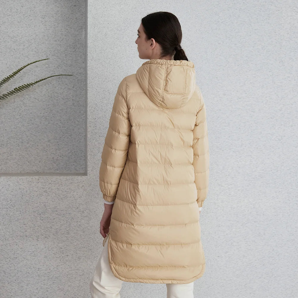 Long Hooded Puffer Down Jacket