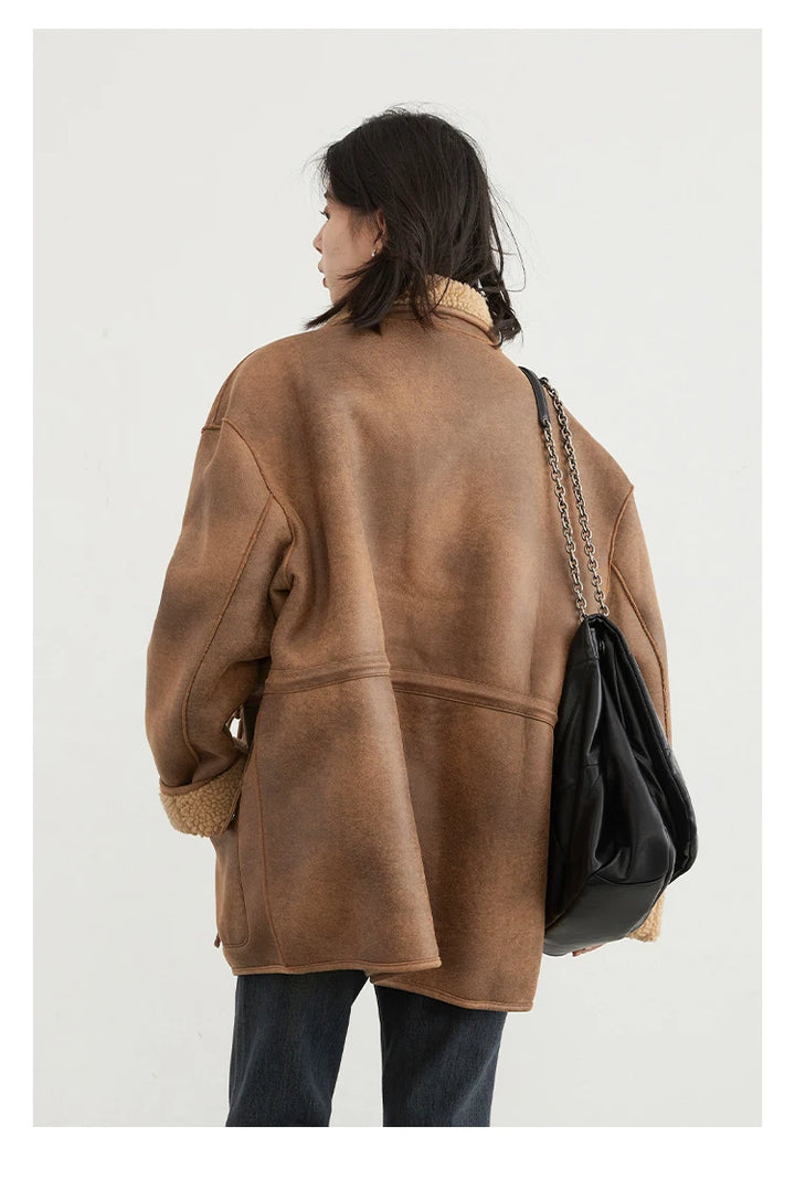 Thick Suede Reversible Outer Coat