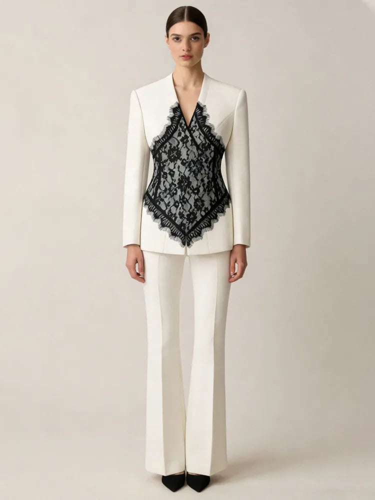 Trendy 2-Piece Flared Pants Suit