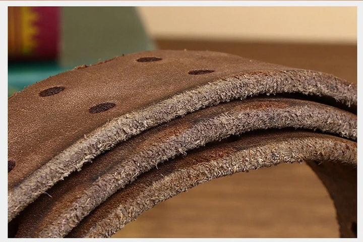 Double Needle Pure Leather Belt