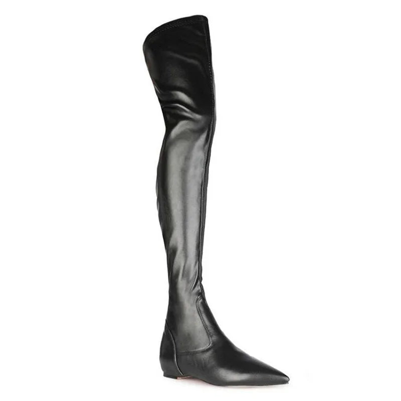 Pointed Toe Stretch Luxury Knee-High Boots