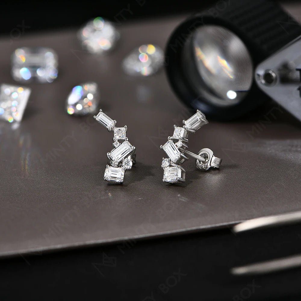 Stylish Irregular Baguette Stud Earrings