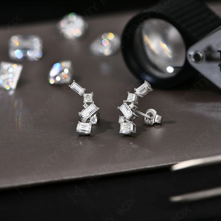 Stylish Irregular Baguette Stud Earrings