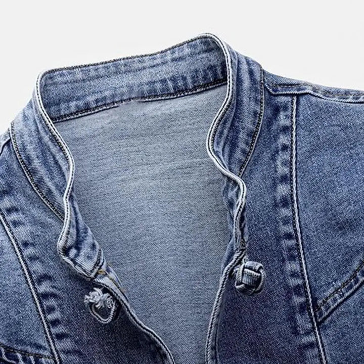 Refined Butterfly Embroidered Denim Jeans Jacket