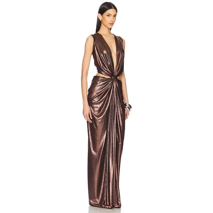 High-End Waist-Cinching Evening Gown