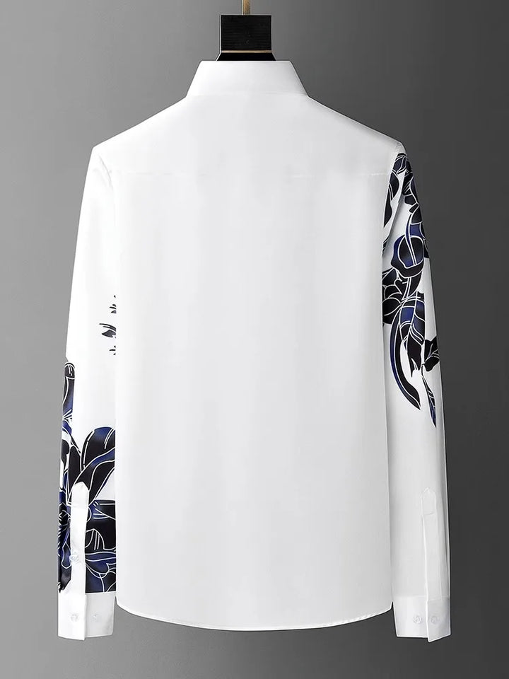 Luxury Flower Embellished Slim Fit Shirt