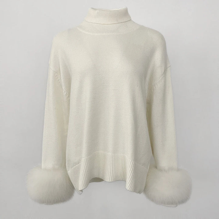 Stylish Standup Collar Loose Knitted Jumper