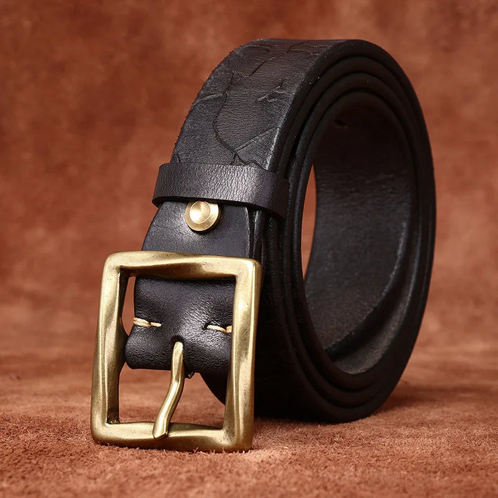Trendy Ice Crack Cowhide Belt