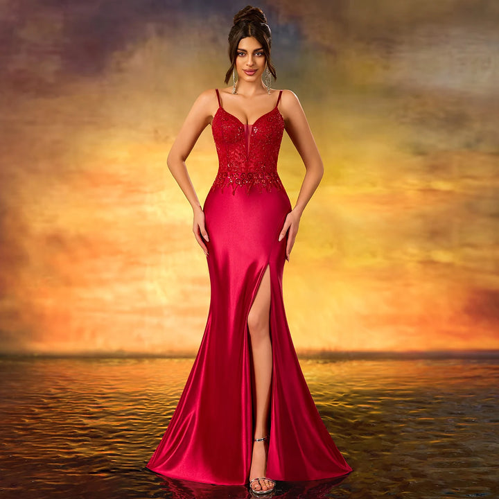 Glamorous Spaghetti Straps Evening Party Dress
