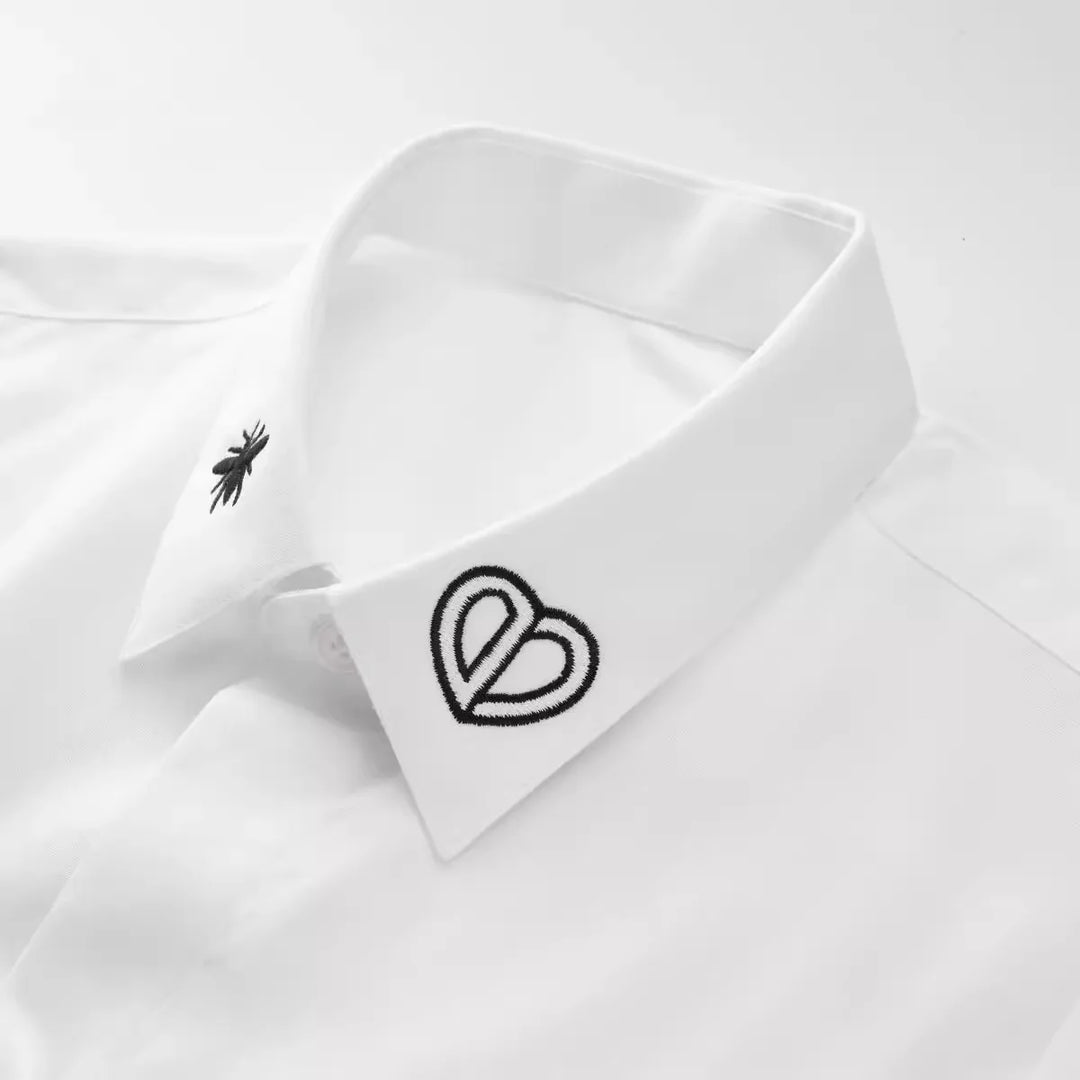 Bee Embroidered Cotton Shirt