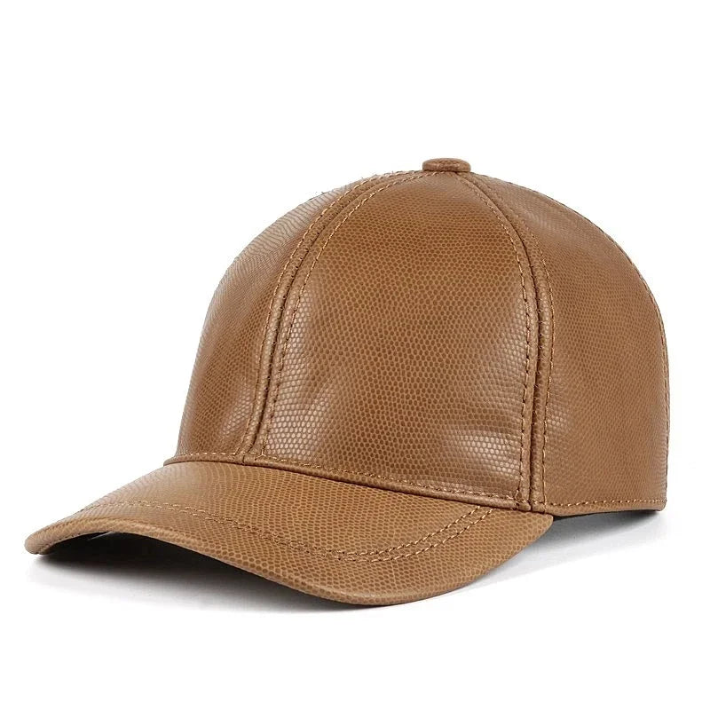 Classic Real Leather Baseball Cap