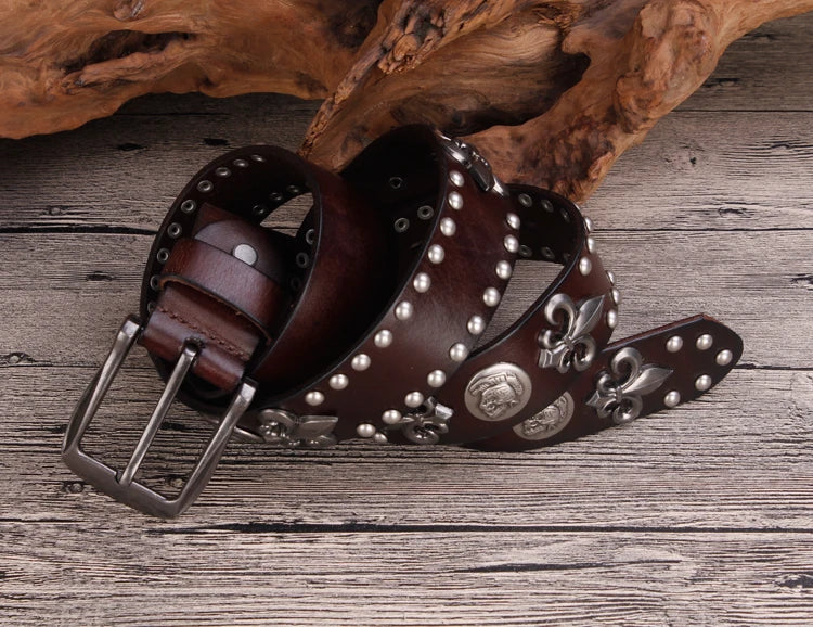 Stylish Metal Rivet Cowboy Belt