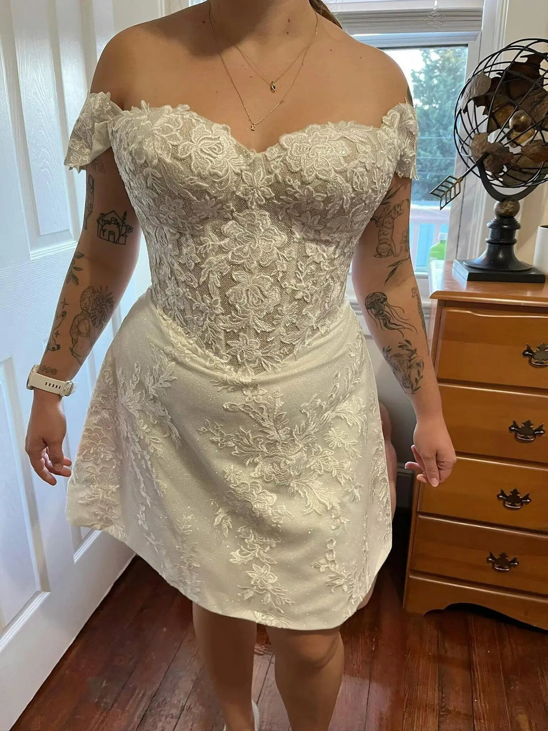 Sophisticated A-Line Short Wedding Dress