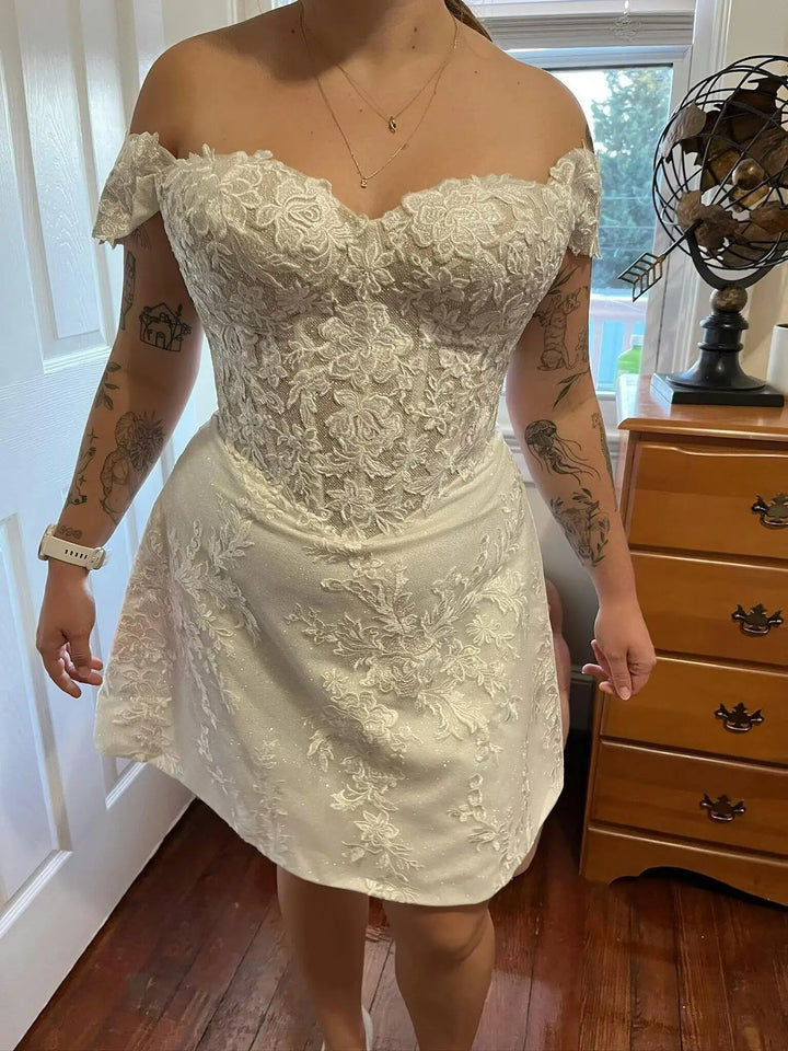 Sophisticated A-Line Short Wedding Dress